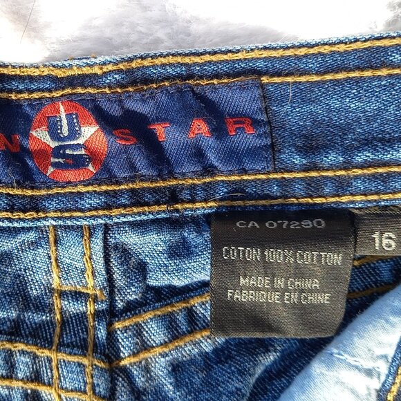 100% Cotton Women's Blue Jean Shorts - Urban Star Denim - 36" Waist - Size 16 - Picture 4 of 4